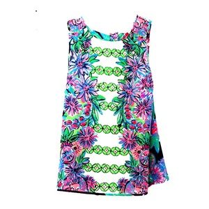 Lilly Pulitzer Silk Top with Gold Buttons